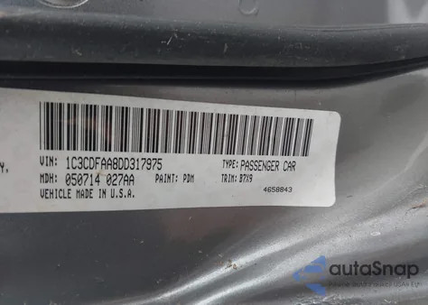 2013 Dodge Dart Se z USA, uszkodzony, nr VIN 1C3CDFAA8DD317975